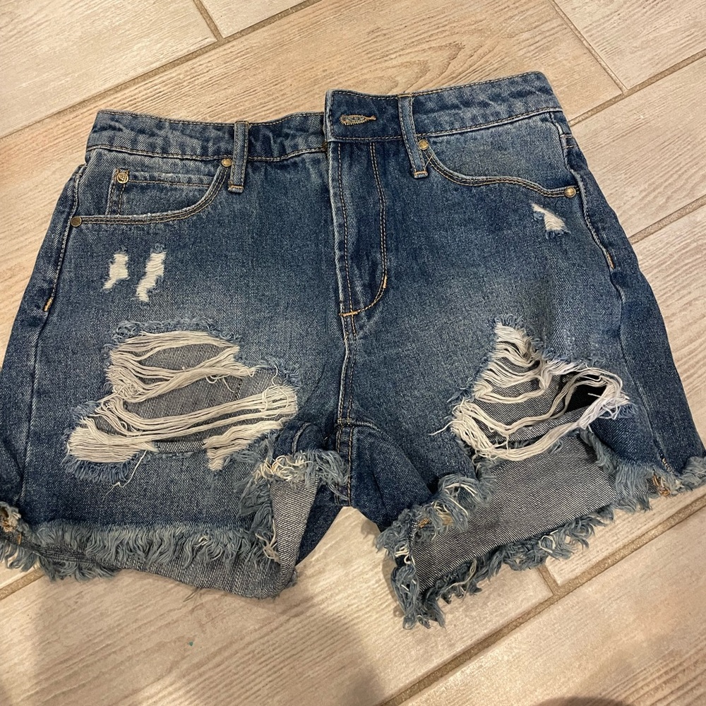 Lightly worn denim shorts